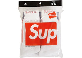 Supreme Hanes Crew Socken (4er-Pack) Weiß - vue secondaire A
