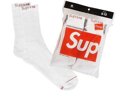 Supreme Hanes Crew Socks (4 Pack) White - product view 2