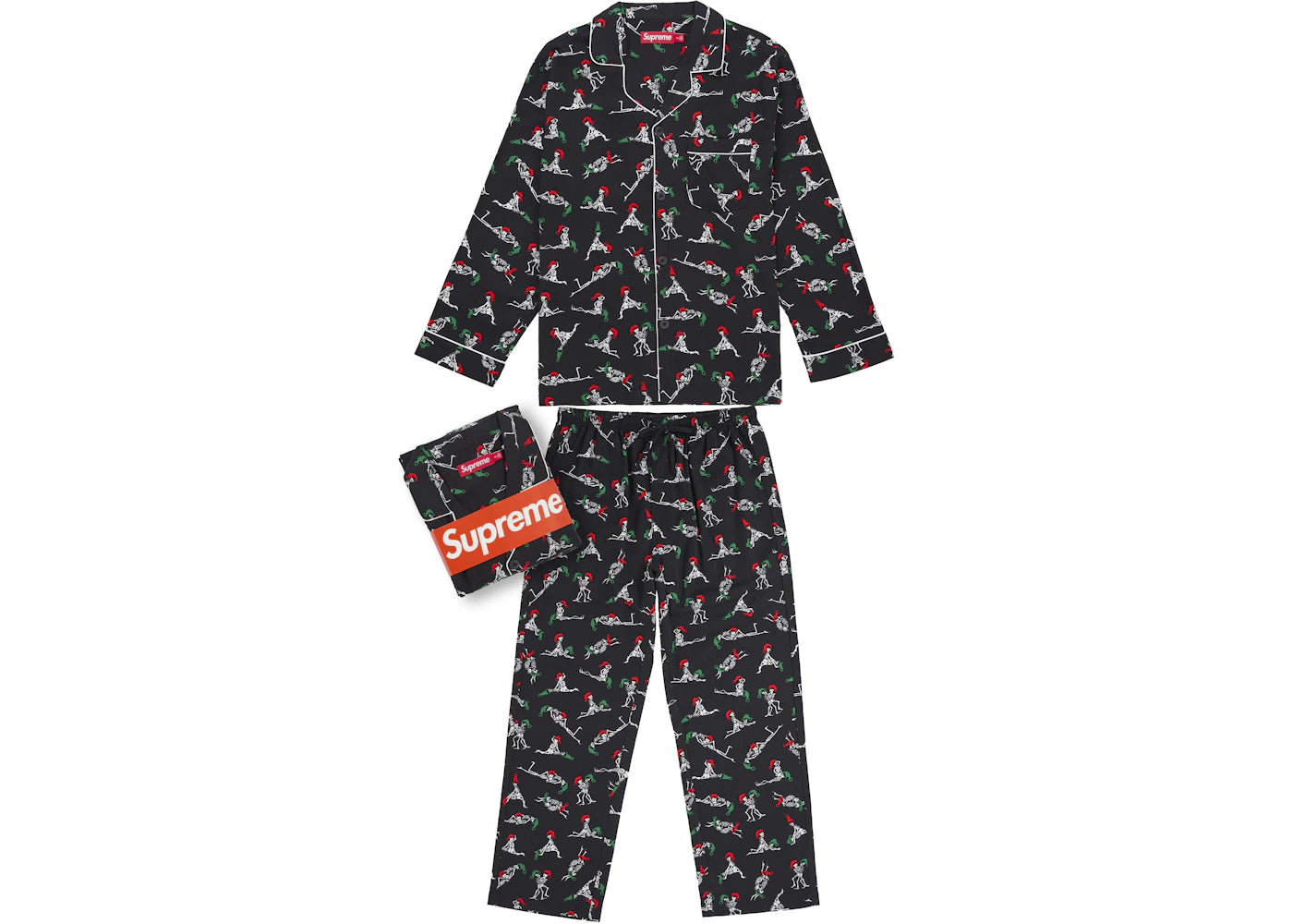 Supreme Hanes Holiday Pajama Set Black - vue secondaire A
