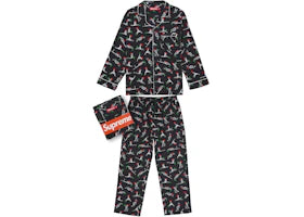 Supreme Hanes Holiday Pajama Set Black - vue 360