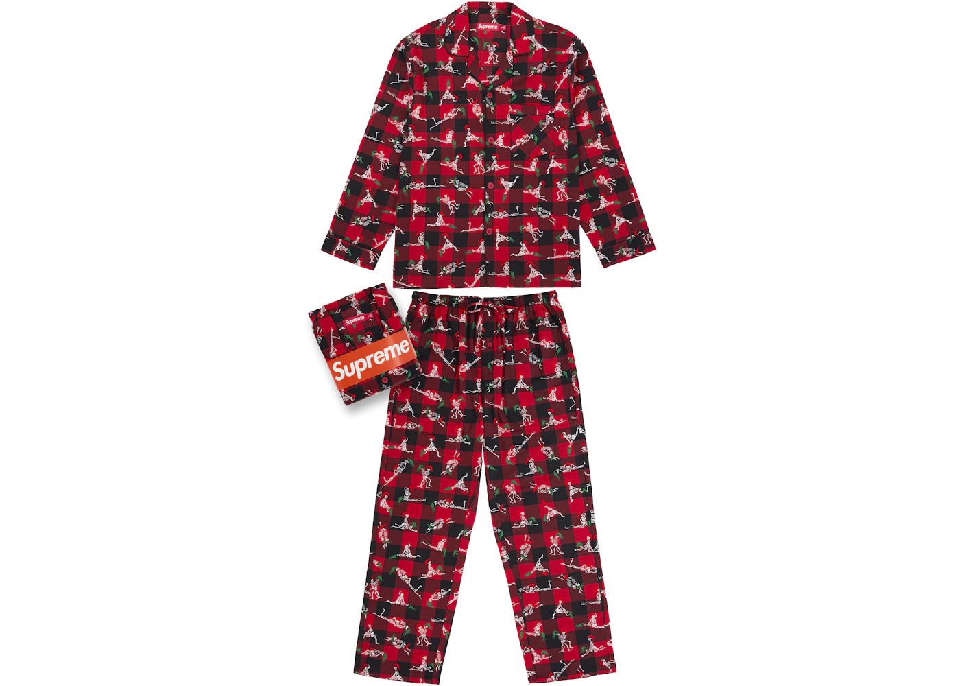 Supreme Hanes Holiday Pajama Set Red - vue secondaire A