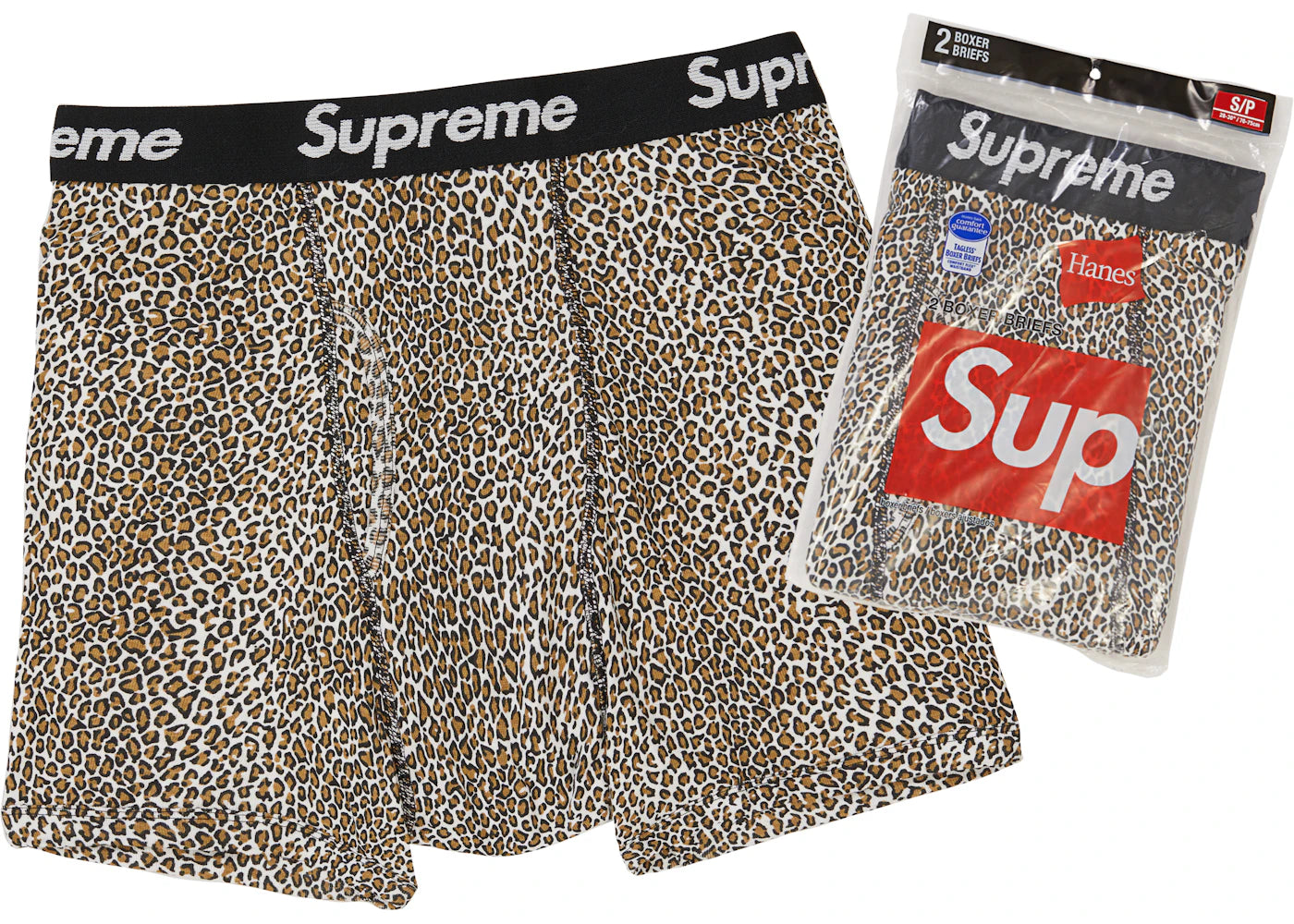 Supreme Hanes Leopard Boxer Briefs (2 Pack) Leopard - vue 360