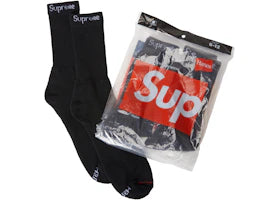 Supreme Hanes Socks (4 Pack) Black - authentic Supreme product