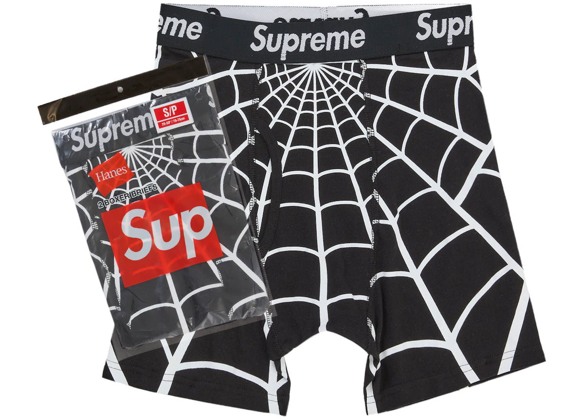 Supreme Hanes Spider-Man Boxer Briefs (2 Pack) Black - vue 360