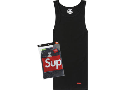 Supreme Hanes Tagless Tank Tops (3 Pack) Black - authentic Supreme product