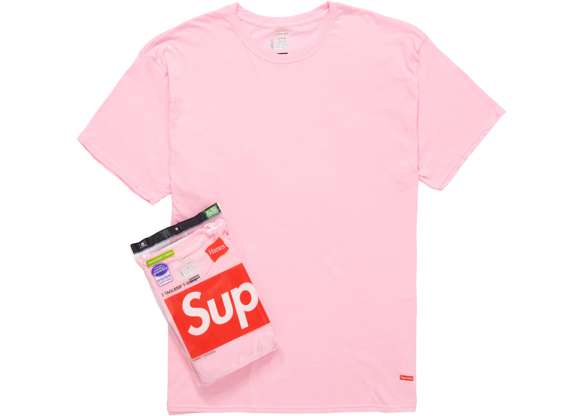 Supreme Hanes Tagless Tees (2 Pack) Pink - vue secondaire A