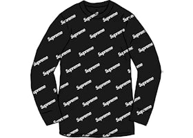 Supreme Hanes Thermal Crew (1 Pack) Black Logos