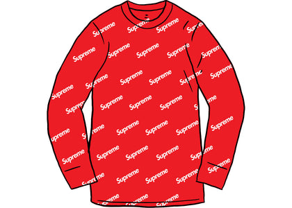 Supreme Hanes Thermal Crew (1 Pack) Red Logos - product view 2