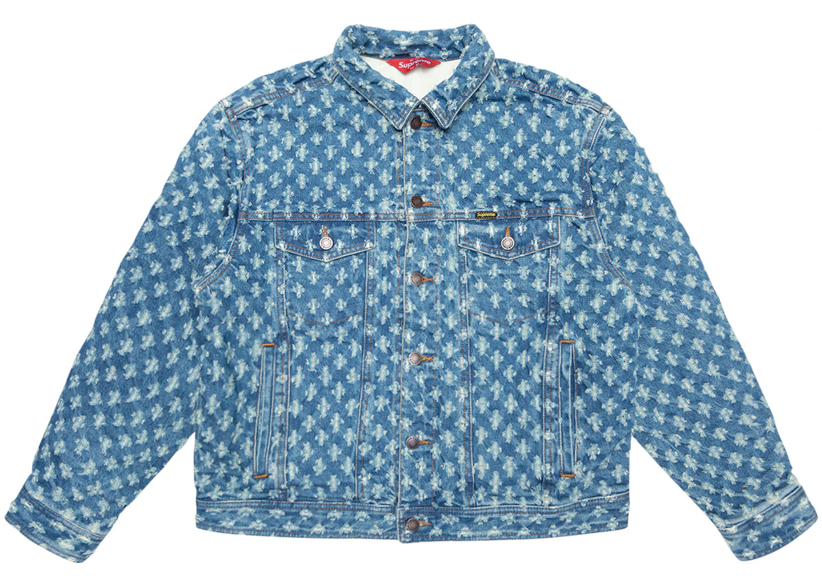 Supreme Hole Punch Denim Trucker Jacket Blue - vue secondaire B