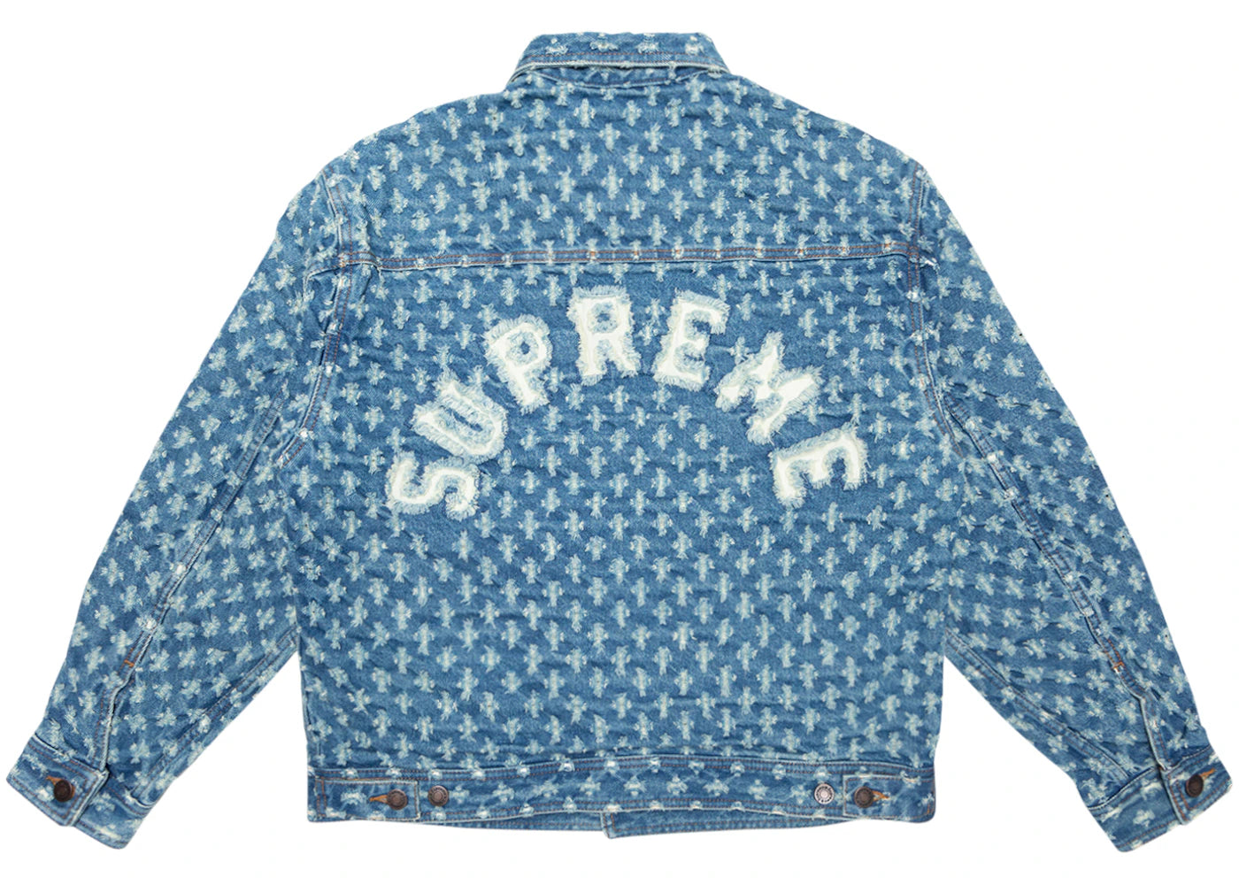 Supreme Hole Punch Denim Trucker Jacket Blue - vue secondaire A