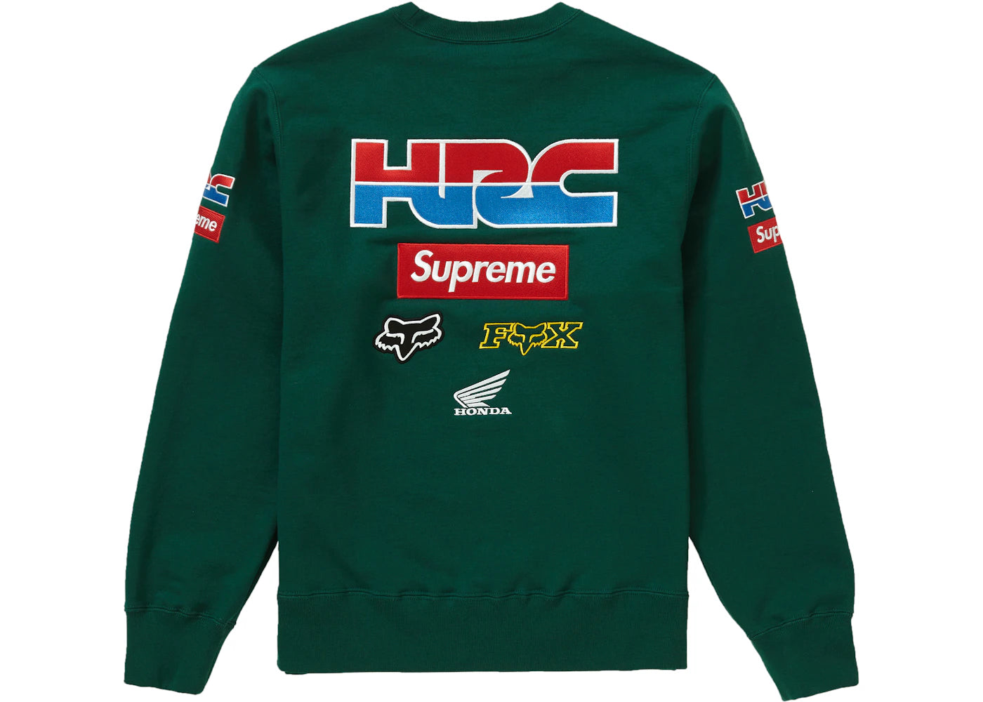 Supreme Honda Fox Racing Crewneck Dark Green - vue secondaire B