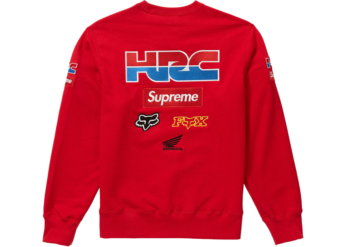 Supreme Honda Fox Racing Crewneck Red - vue secondaire B