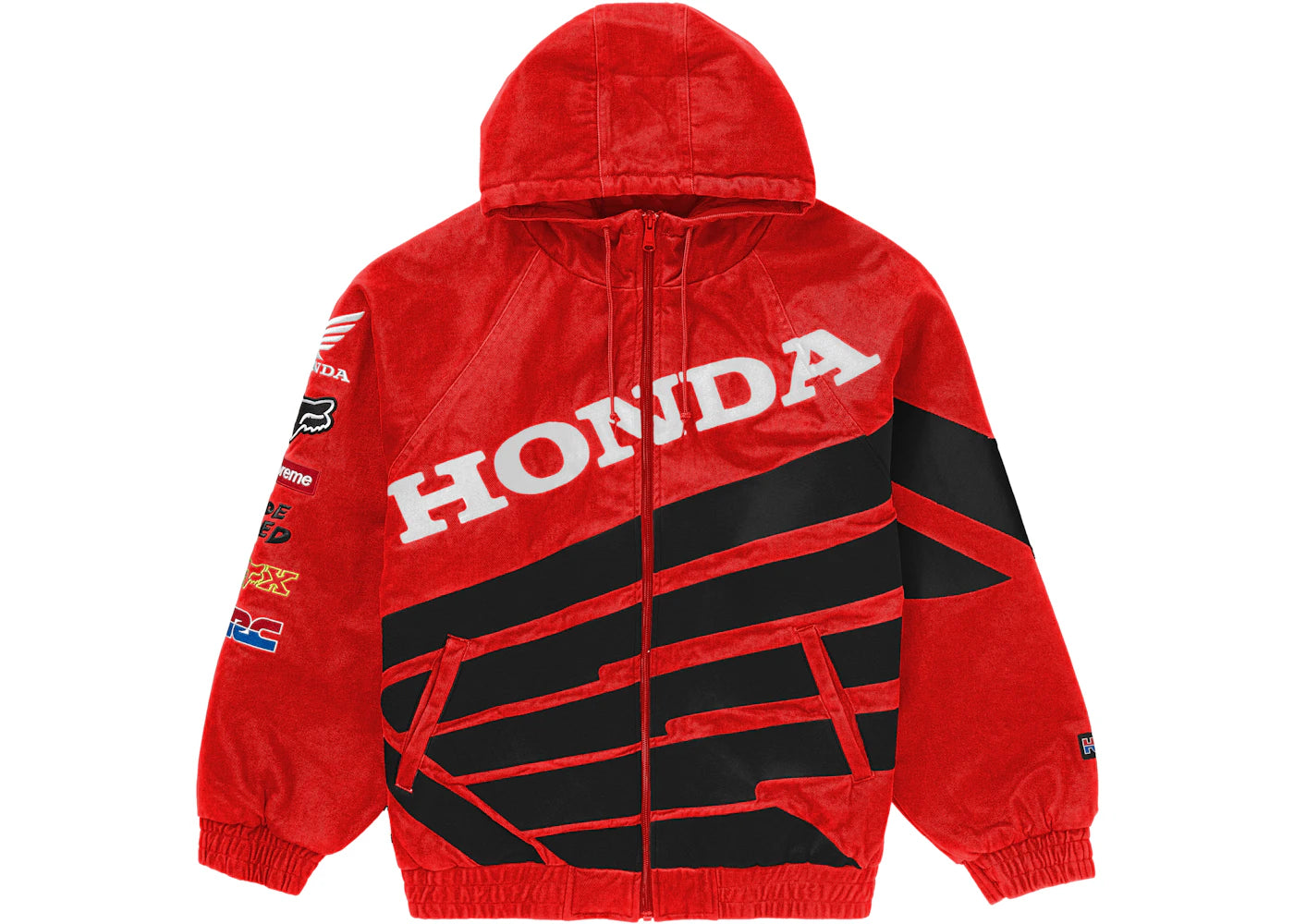 Supreme Honda Fox Racing Puffy Zip Up Jacket Red - vue secondaire A