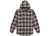 Supreme Hooded Flannel Shirt Brown