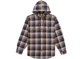 Supreme Hooded Flannel Shirt Brown