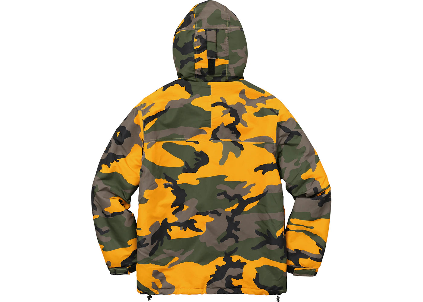 Supreme Kapuzenpullover mit Logo und halbem Reißverschluss, Gelb-Camo - vue secondaire A