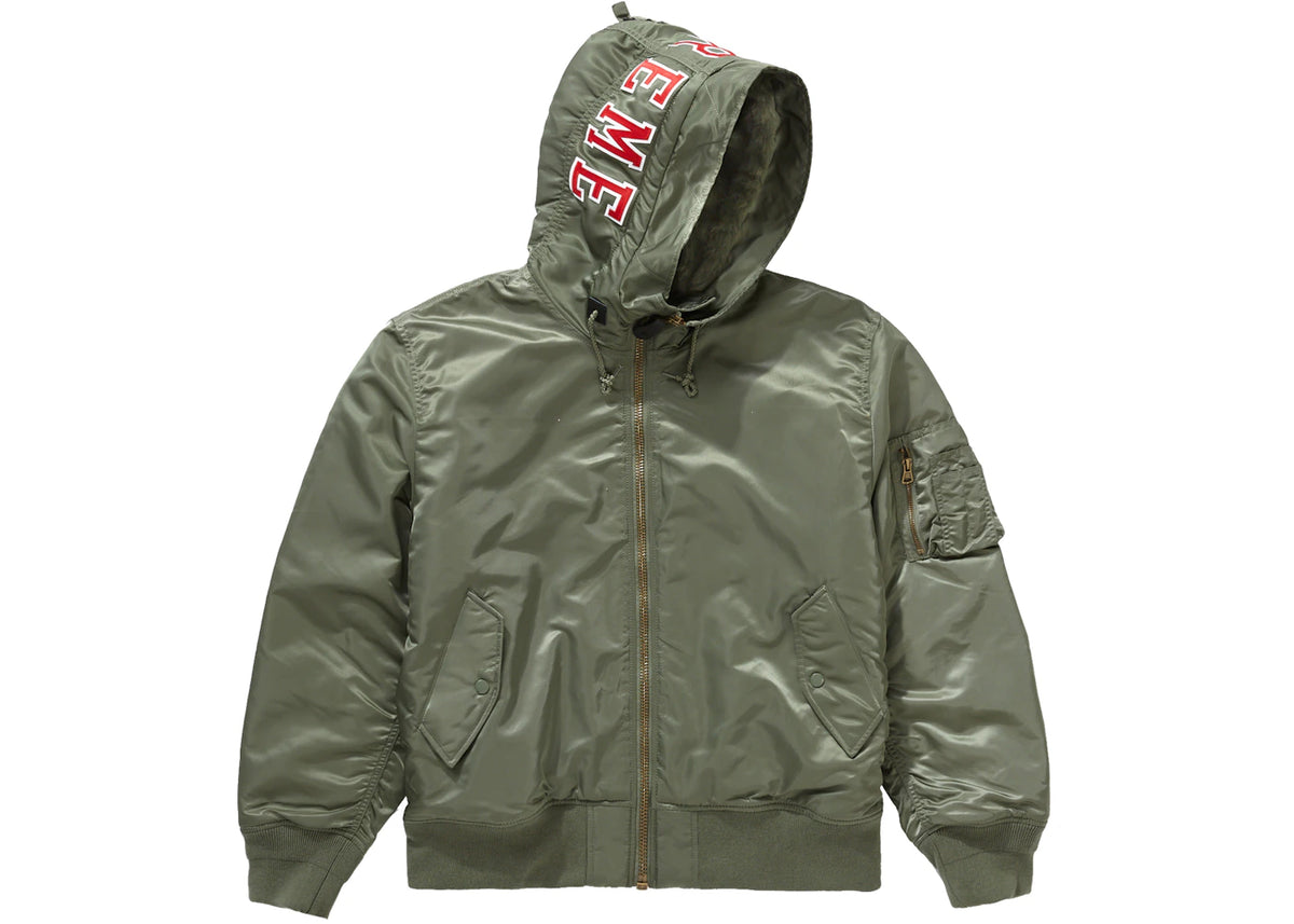 Supreme Hooded MA-1 Olive - vue secondaire B
