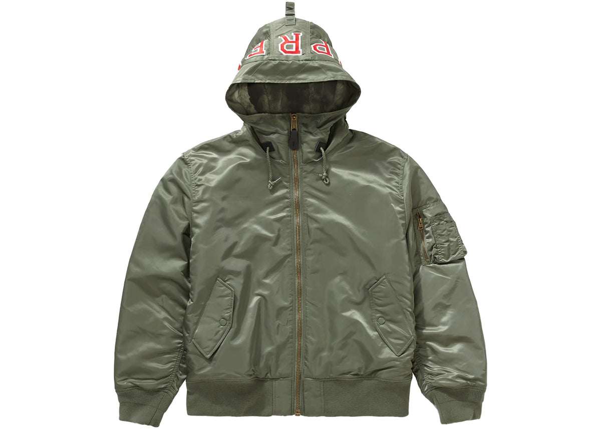 Supreme Hooded MA-1 Olive - vue secondaire A