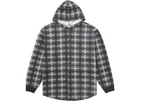 Supreme Hooded Plaid Knit Shirt Black
