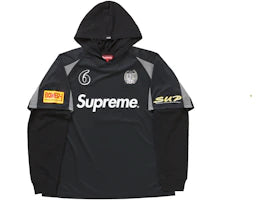 Supreme Hooded Soccer Jersey Black - vue 360