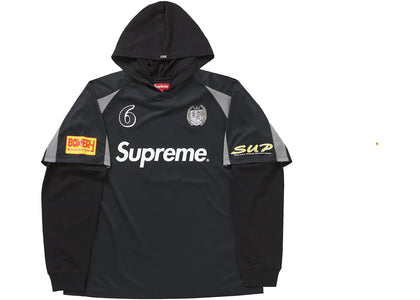 Supreme Hooded Soccer Jersey Black - apparel view 2