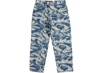 Supreme Hysteric Glamour Cars Baggy Jean Teal - product view 2