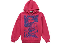Supreme Hysteric Glamour Thermal Lined Zip Up Hooded Sweatshirt Washed Red