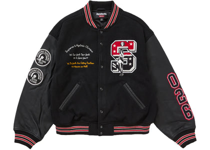 Supreme Hysteric Glamour Varsity Jacket Black - apparel view 2