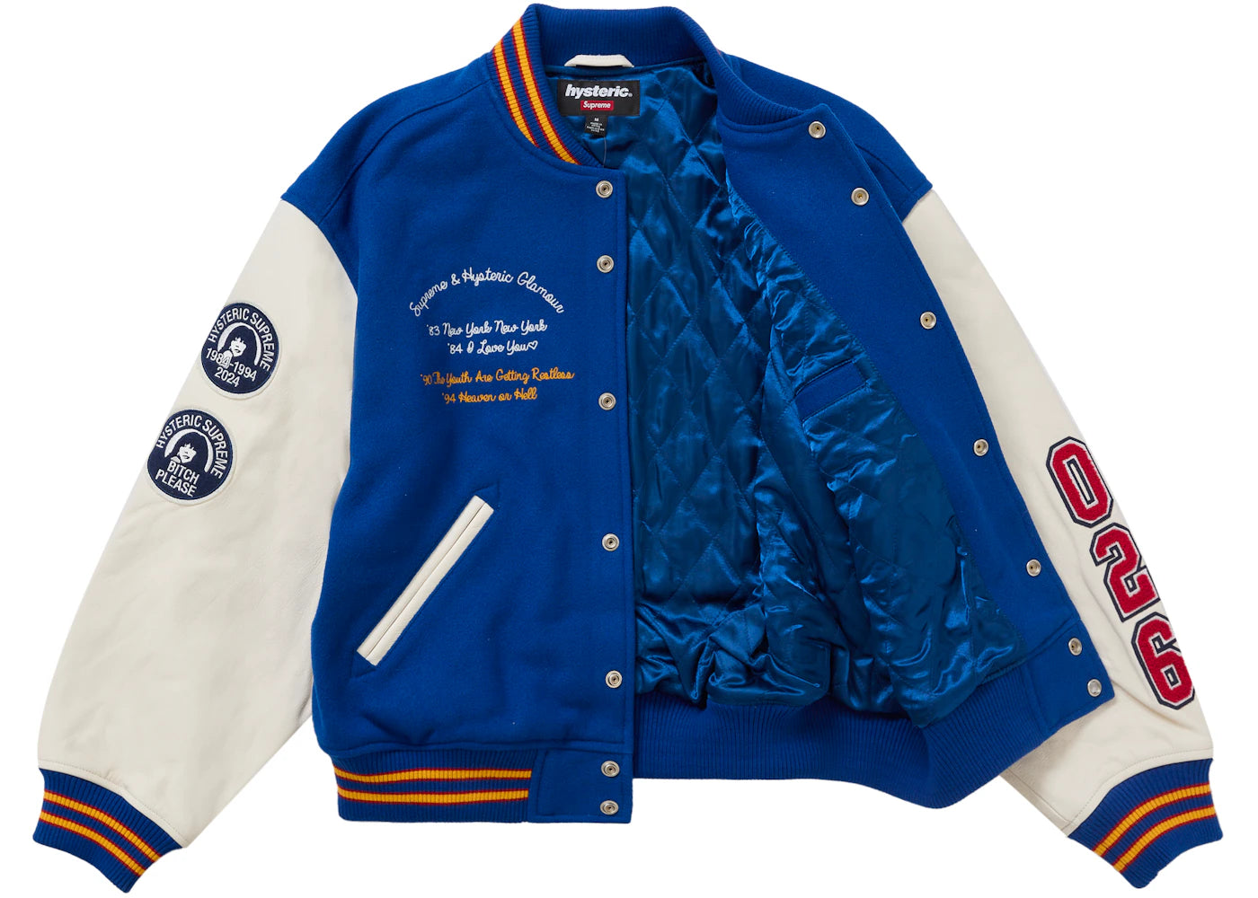 Supreme Hysteric Glamour Varsity Jacket Blue - vue secondaire B
