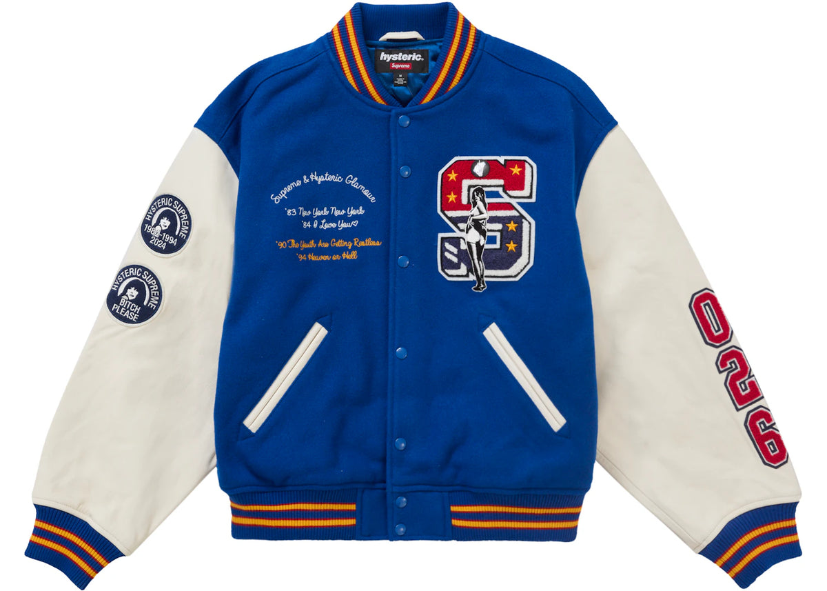 Supreme Hysteric Glamour Varsity Jacket Blue - vue secondaire A