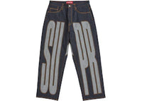 Supreme Inset Spellout Baggy Jean Rigid Indigo