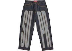 Supreme Inset Spellout Baggy Jean Rigid Indigo