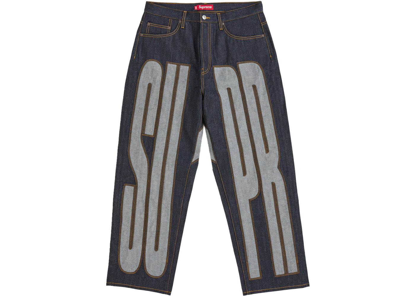 Supreme Inset Spellout Baggy Jean Rigid Indigo - vue secondaire A