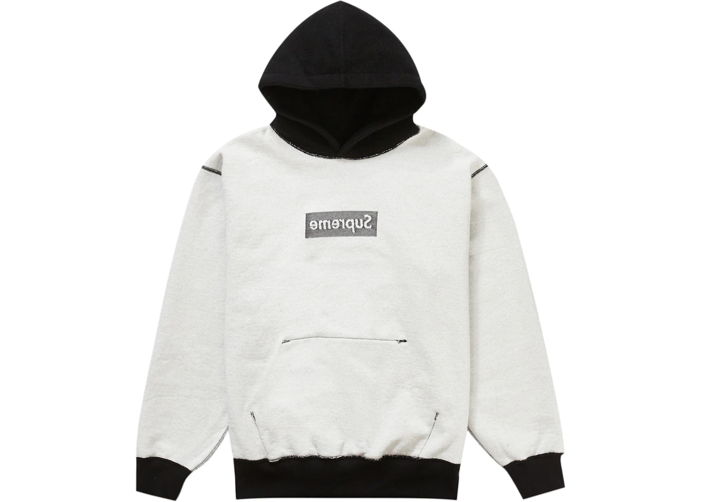 Supreme Inside Out Box Logo Hooded Sweatshirt Black - vue secondaire B