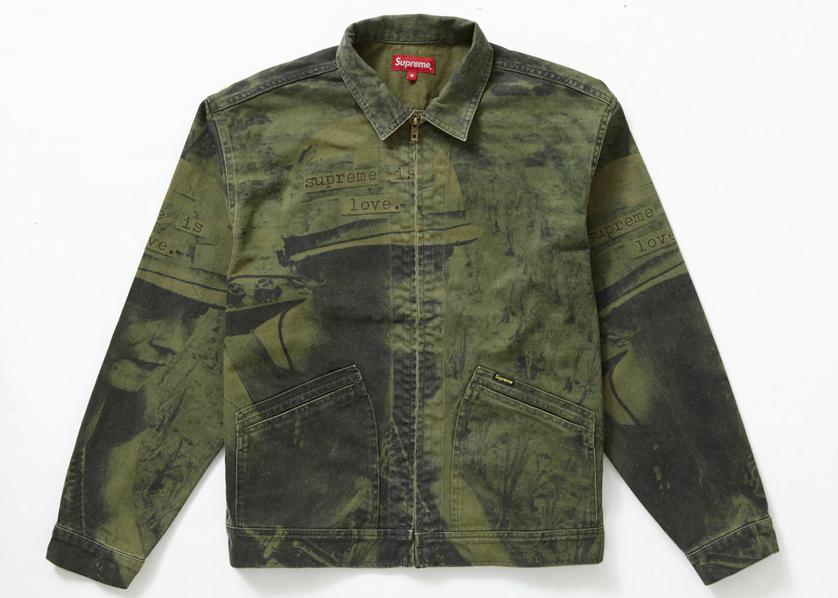 Supreme Is Love Denim Work Jacket Olive - vue 360