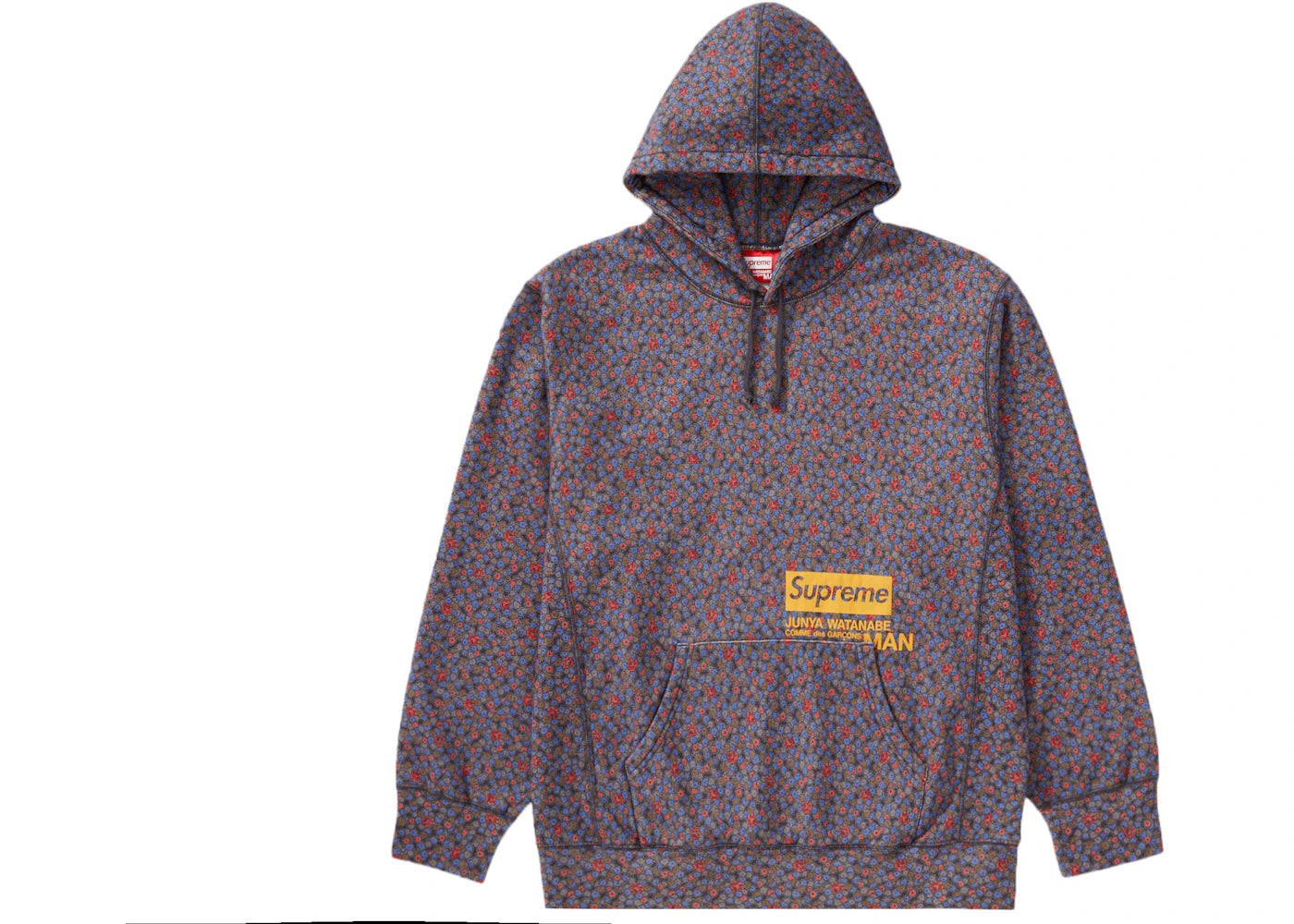 Supreme JUNYA WATANABE CDG MAN Hooded Sweatshirt Black Flowers - vue 360