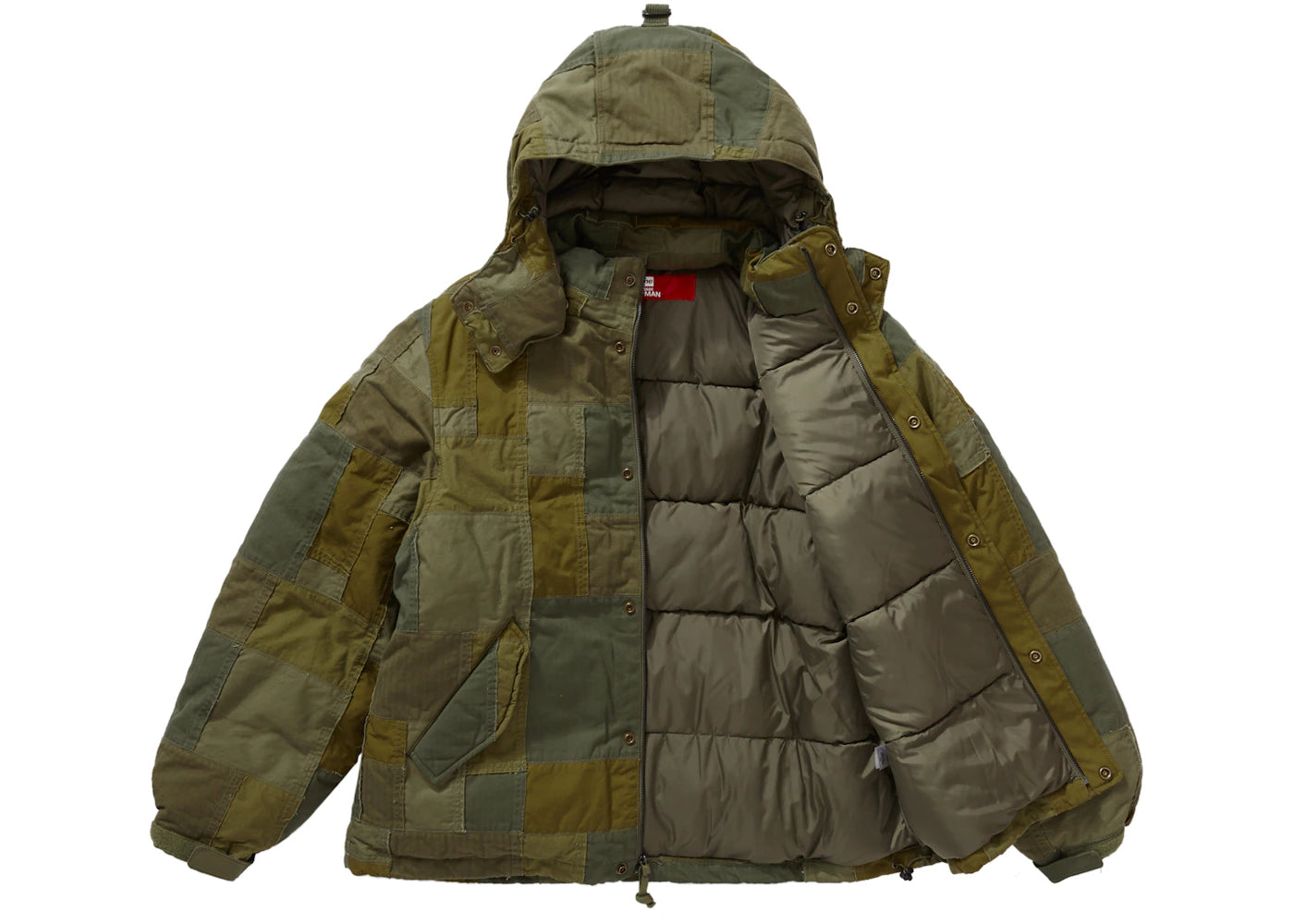 Supreme JUNYA WATANABE CDG MAN Patchwork Puffy Jacket Olive - vue secondaire B