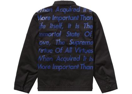 Supreme JUNYA WATANABE CDG MAN Printed Work Jacket Black - authentic Supreme apparel
