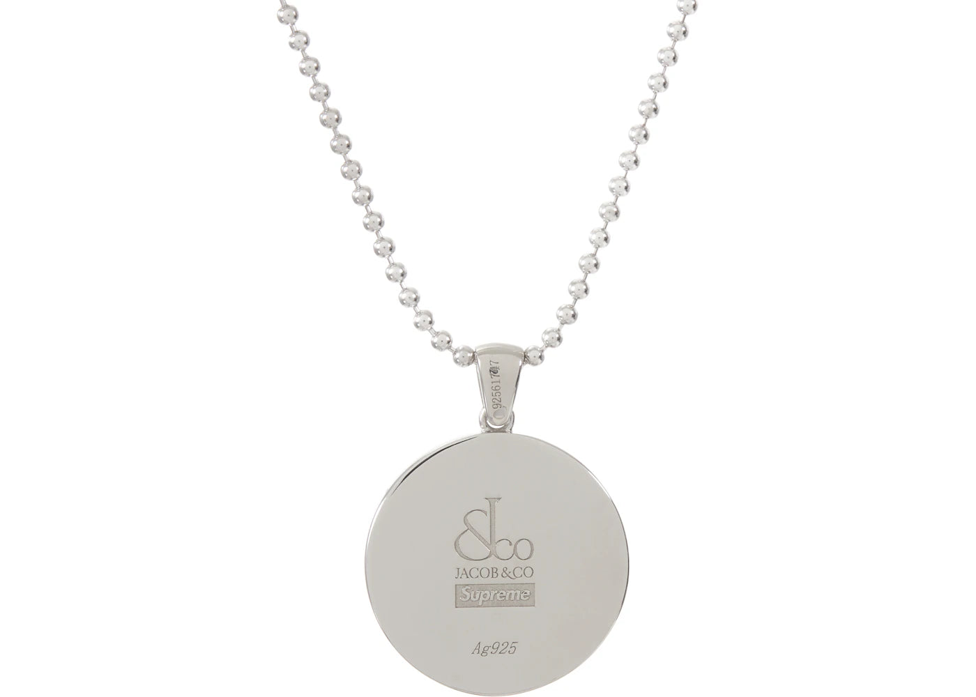 Supreme Jacob&Co Fuck Em Pendant Sterling Silver - vue secondaire B