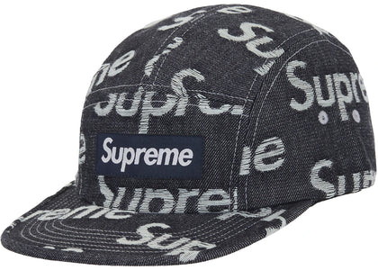 Supreme Jacquard Logos Denim Camp Cap Rigid Indigo - product view 2