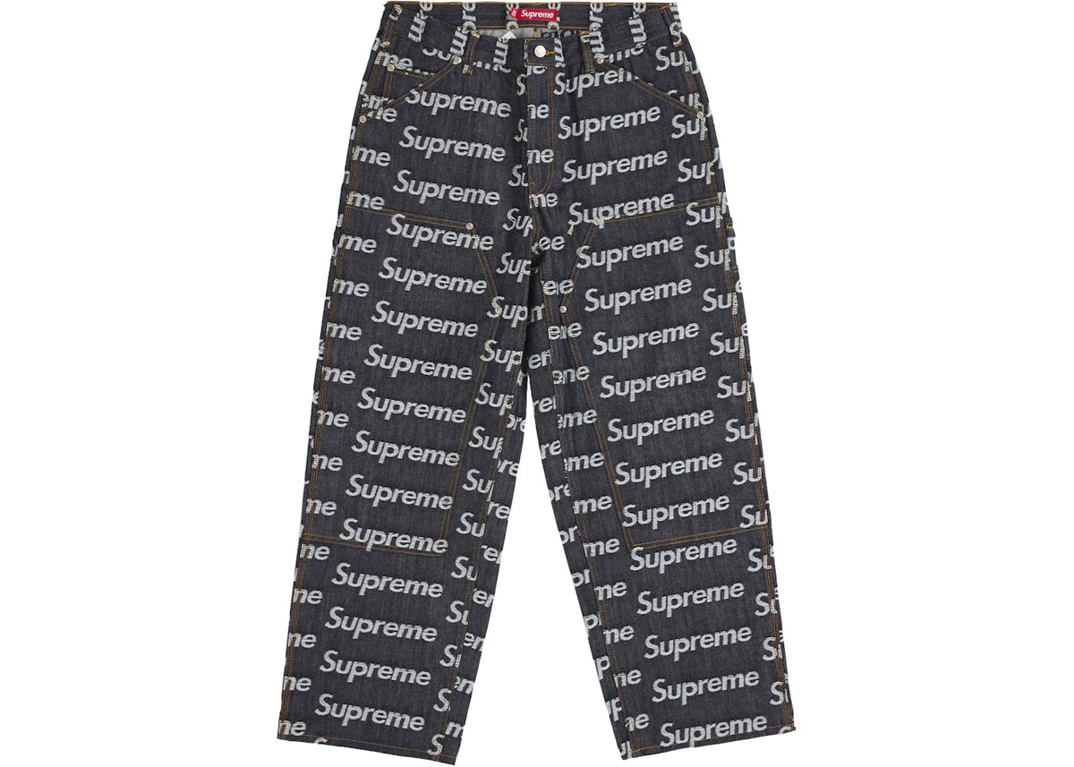 Supreme Jacquard Logos Double Knee Denim Painter Jean Rigid Indigo - vue secondaire B