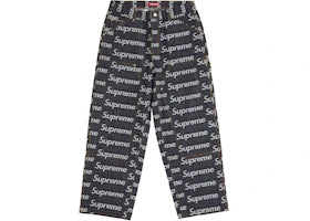 Supreme Jacquard Logos Double Knee Denim Painter Jean Rigid Indigo