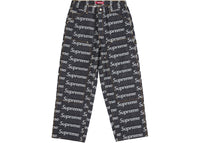 Supreme Jacquard Logos Double Knee Denim Painter Jean Rigid Indigo