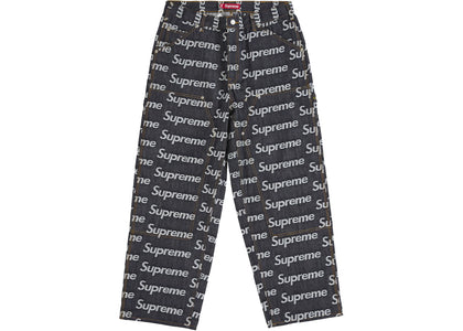 Supreme Jacquard Logos Double Knee Denim Painter Jean Rigid Indigo - product view 2