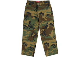 Supreme Jacquard Logos Double Knee Denim Painter Jean Woodland Camo - vue 360