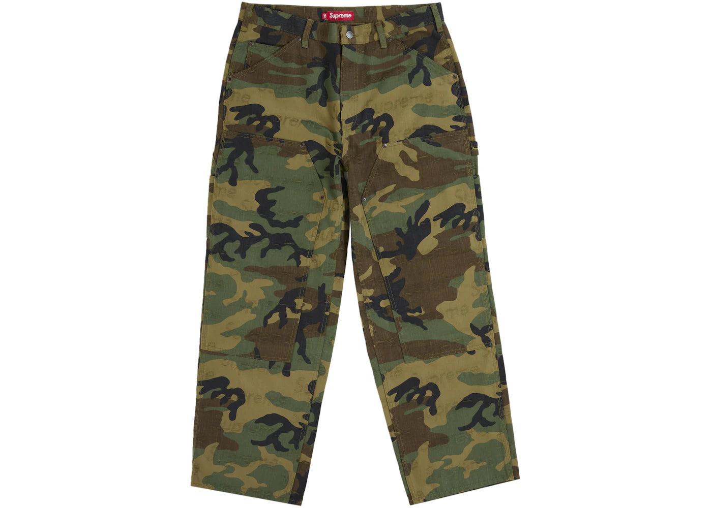 Supreme Jacquard Logos Double Knee Denim Painter Jean Woodland Camo - vue secondaire A