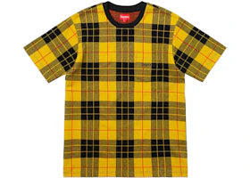 Supreme Jacquard Tartan Plaid Pocket Tee Yellow