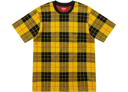 Supreme Jacquard Tartan Plaid Pocket Tee Yellow - product view 2