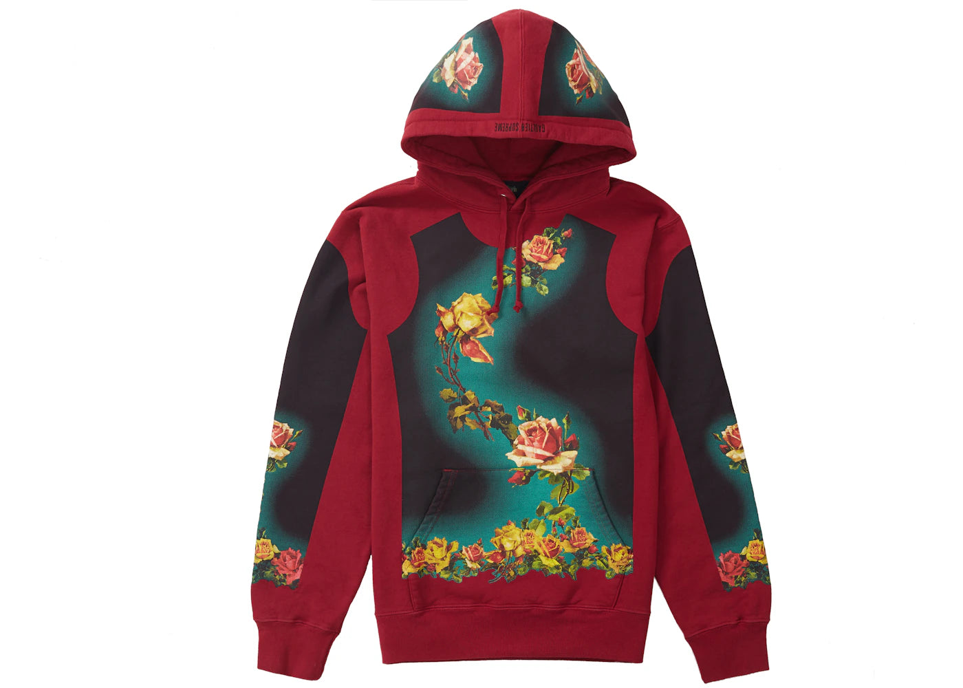 Supreme Jean Paul Gaultier Floral Print Hooded Sweatshirt Cardinal - vue secondaire A