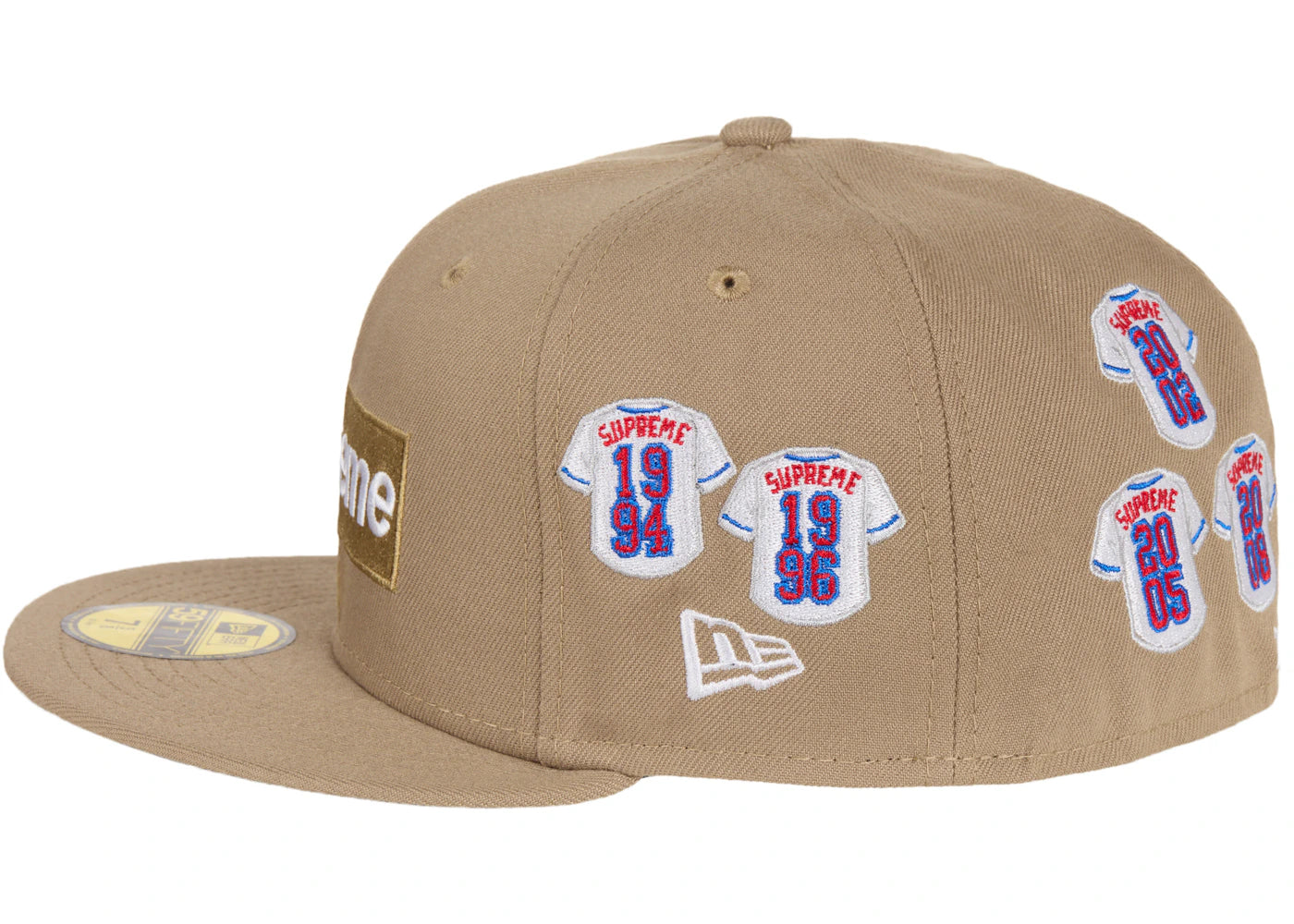 Supreme Jerseys Box Logo New Era Fitted Hat Khaki - vue secondaire B